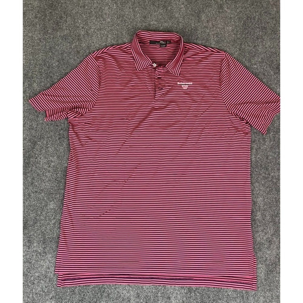 RLX Pink Purple Striped Polo Shirt Short SLEEVE Size XL Unverness‎ Golf Club